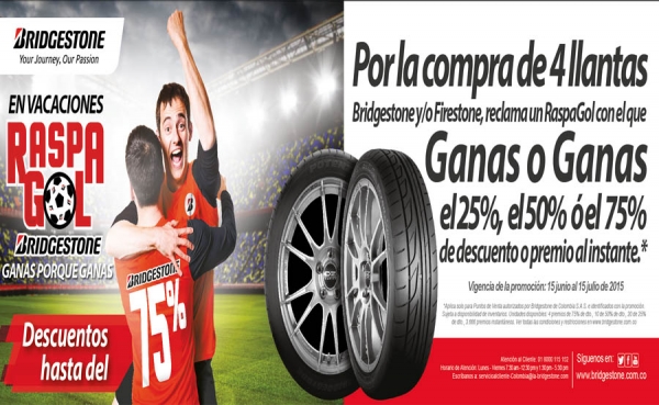 Bridgestone pone a ganar a los colombianos en vacaciones